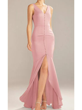 AW BRIDAL SZ 8 M rose quartz pink Adagio cocktail wedding party maxi dress 0b6